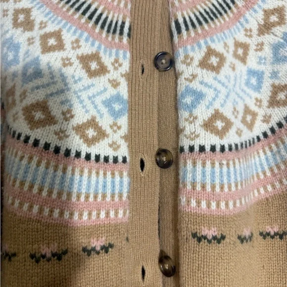 Hill House Tan and Cream Patterned Cardigan - Picture 5 of 5